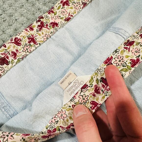 vintage y2k floral ultra micro mini low rise jean skirt cutie cottage core 10 - Picture 6 of 6